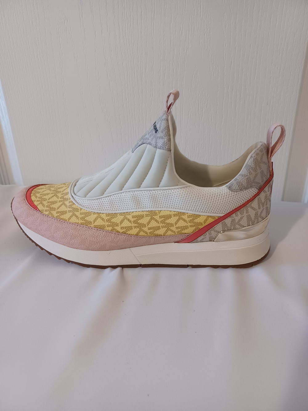 Michael Kors Cream, Yellow & Pink Logo Slip-On Sneaker - Picture 6 of 16